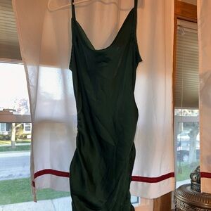 Express Emerald Green silk scrunched cocktail Dress. Size Small